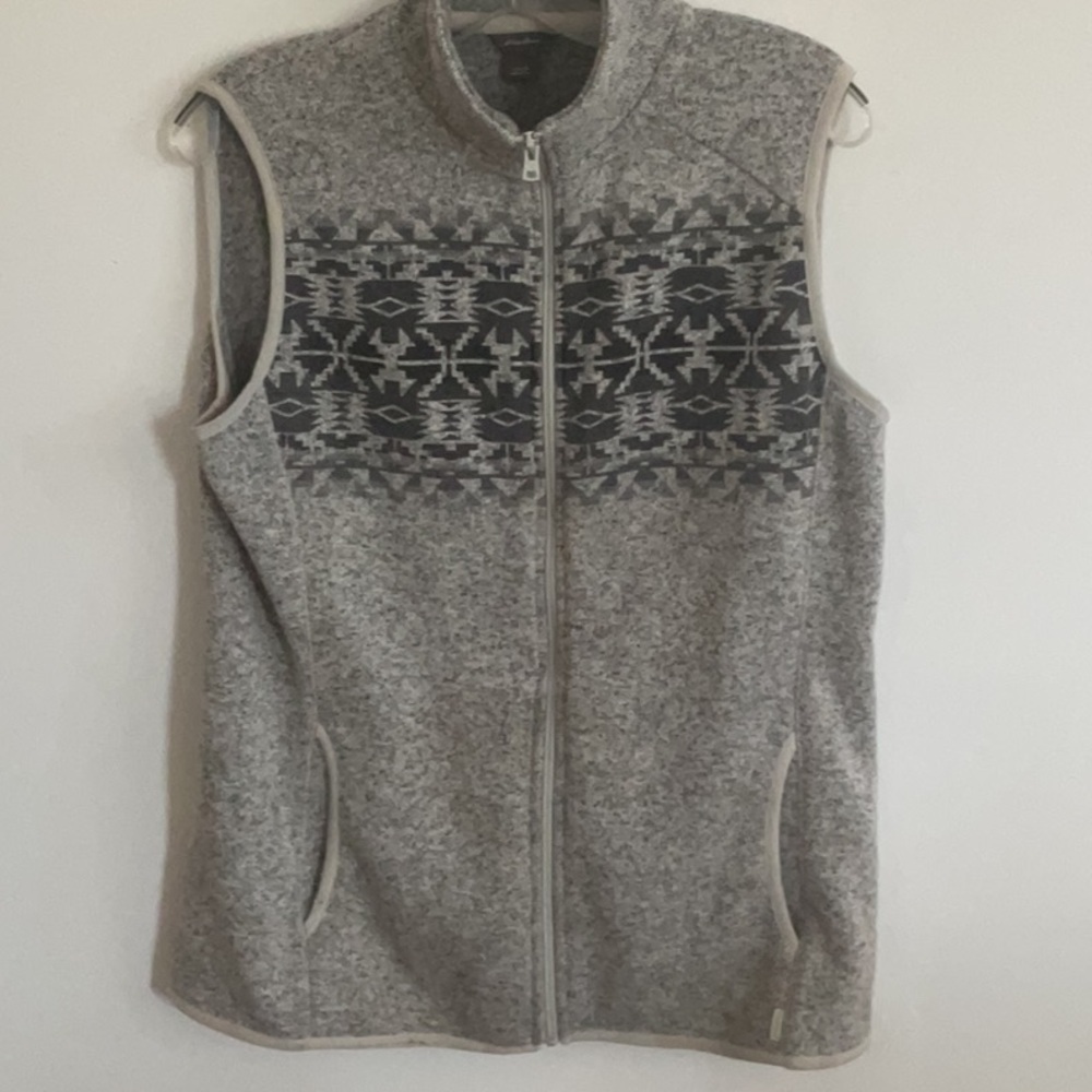 Eddie Bauer Gray Nordic Pattern Vest spring summer